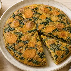 Tortilla de espinaca y batata