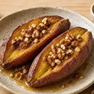 Batata asada con canela y miel